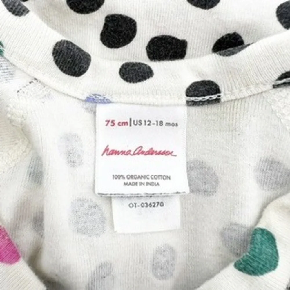 Hanna Andersson Baby Multi Color Polka Dot‎ Organic Cotton Wrap Bodysuit 12-18M